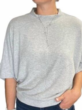 EUC Democracy Light Grey Metallic Dolman Short Sleeve Women’s Large
